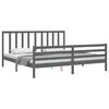 vidaXL Cadre de lit sans matelas gris 200x200 cm bois massif de pin