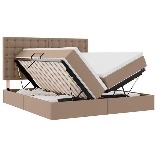 vidaXL Lit avec rangement et matelas Cappuccino 200 x 200 cm