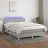 vidaXL Sommier &agrave; lattes de lit et matelas et LED Gris clair 140x200 cm