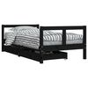 vidaXL Cadre de lit pour enfant tiroirs noir 80x160 cm bois pin massif