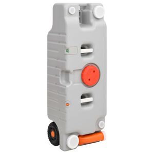 vidaXL R&eacute;servoir d'eau &agrave; roulettes pour le camping 75 L gris
