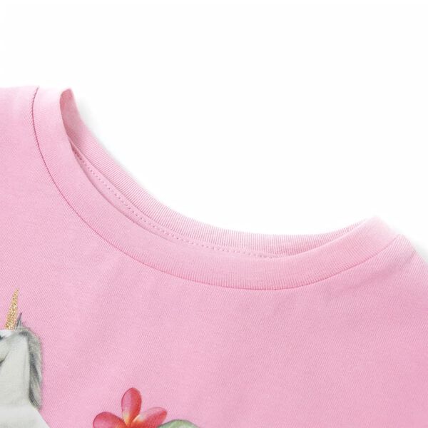 T-shirt enfants &agrave; manches courtes rose vif 104