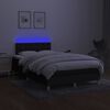 vidaXL Sommier &agrave; lattes de lit matelas et LED noir 120x190 cm tissu