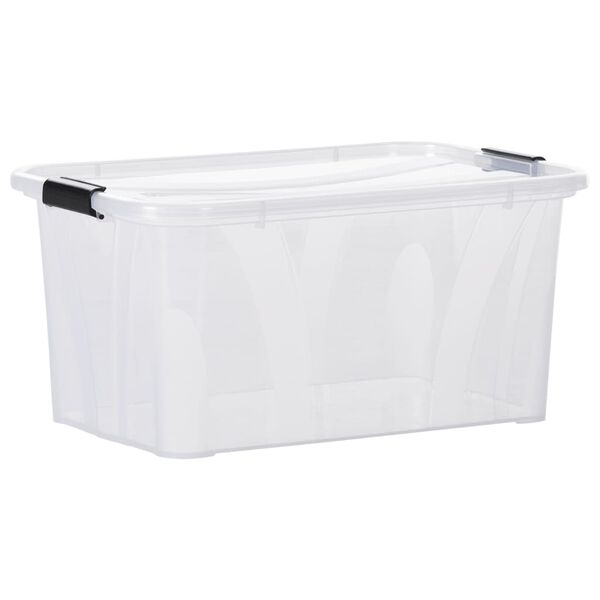 vidaXL Boîtes de rangement avec couvercles 2 pcs Transparent 14 L