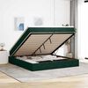 vidaXL Cadre de lit ottoman avec matelas vert fonc&eacute; 200x200 cm velours