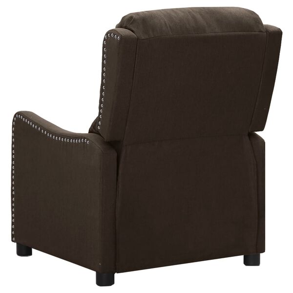 vidaXL Fauteuil de massage Marron fonc&eacute; Tissu