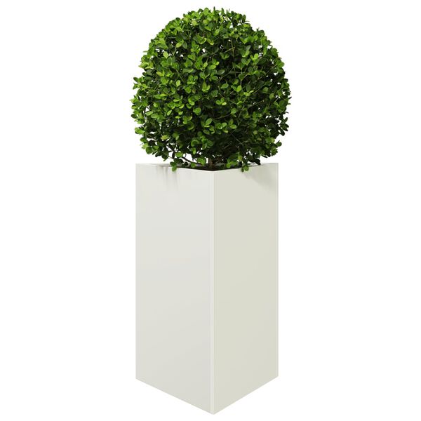 vidaXL Jardini&egrave;re blanc triangulaire 50x43x75 cm acier