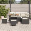 vidaXL Ensemble de canap&eacute; de jardin avec coussin 8 pcs Noir et Cr&egrave;me