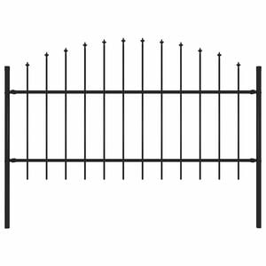 vidaXL Cl&ocirc;ture de jardin Woerden avec pointe en acier noir 170&nbsp;x&nbsp;125&nbsp;cm