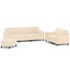 vidaXL Ensemble de canap&eacute;s 3 pcs coussins d&eacute;coratifs et coussins Cr&egrave;me