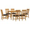 vidaXL Ensemble de salle &agrave; manger 7 pc Noir Bois de ch&ecirc;ne massif