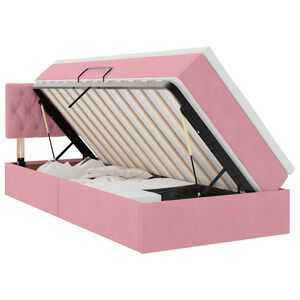 vidaXL Lit de Rangement avec matelas Rose 90 x 190 cm Velours