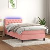 vidaXL Sommier &agrave; lattes de lit avec matelas et LED Rose 80x200 cm