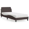 vidaXL Lit avec matelas Dover marron fonc&eacute; 90x200 cm tissu