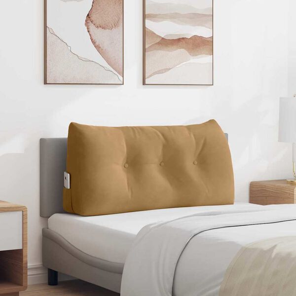 vidaXL Coussin de Dos Marron 100 x 24 x 50 cm Velours