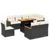 vidaXL Salon de jardin 9 pcs avec coussins noir r&eacute;sine tress&eacute;e