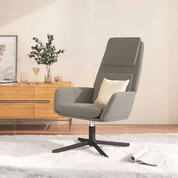 vidaXL Chaise de relaxation Gris clair Velours