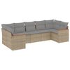 vidaXL Salon de jardin avec coussins 7 pcs beige r&eacute;sine tress&eacute;e