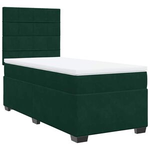 vidaXL Sommier &agrave; lattes de lit avec matelas Vert fonc&eacute; 100x200 cm