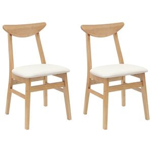vidaXL Chaises de salle &agrave; manger 2 pcs Naturel 42 x 47.5 x 81 cm