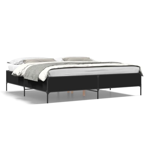 vidaXL Cadre de lit sans matelas noir 180x200 cm