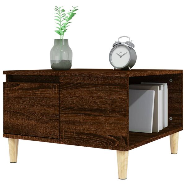 vidaXL Table basse chêne marron 55x55x36,5 cm bois d'ingénierie