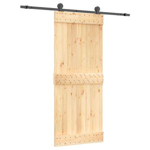 vidaXL Porte coulissante 85 x 210 cm Bois de pin massif (non trait&eacute;)