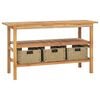 vidaXL Meuble de salle de bain avec 3 paniers Teck solide 132x45x75 cm