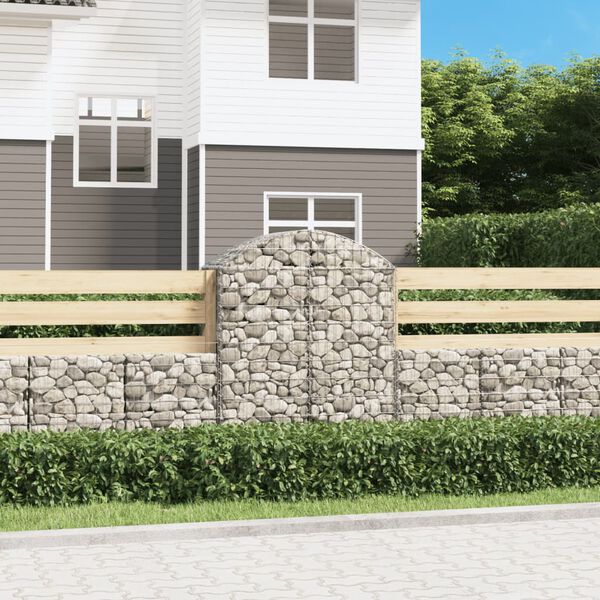 vidaXL Panier de gabions arqu&eacute; 100x50x120/140 cm Fer galvanis&eacute;