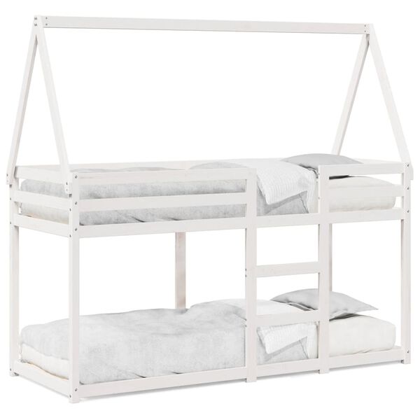 vidaXL Lit superposé sans matelas blanc 90x190 cm bois de pin massif