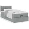 vidaXL Lit ottoman avec matelas gris clair 90x200 cm tissu