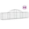 vidaXL Paniers &agrave; gabions arqu&eacute;s 8 pcs 200x30x40/60 cm Fer galvanis&eacute;