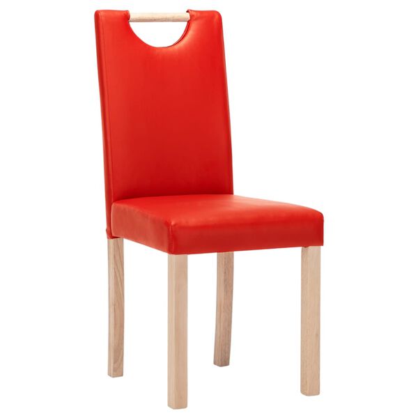 vidaXL Chaises &agrave; manger lot de 6 rouge similicuir