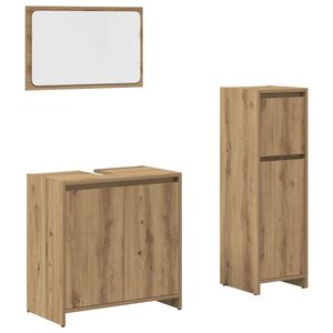 vidaXL Ensemble de meubles salle de bain 3 pcs bois d'ing&eacute;nierie