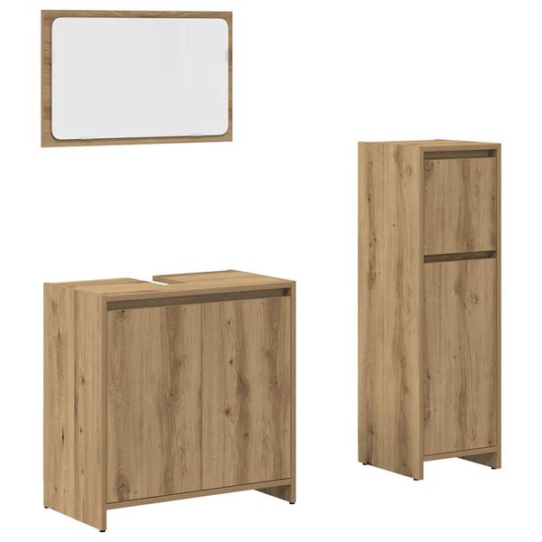 vidaXL Ensemble de meubles salle de bain 3 pcs bois d'ing&eacute;nierie