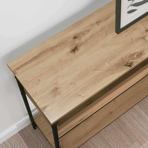 vidaXL Table console avec &eacute;tag&egrave;re ch&ecirc;ne artisanal 100 x 29 x 75 cm