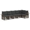 vidaXL Ensemble de canap&eacute; de jardin 6 pc Gris polyrotin