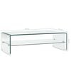 vidaXL Table basse Clair 98x45x31 cm Verre tremp&eacute;