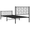 vidaXL Cadre de lit métal sans matelas avec pied de lit noir 90x190 cm
