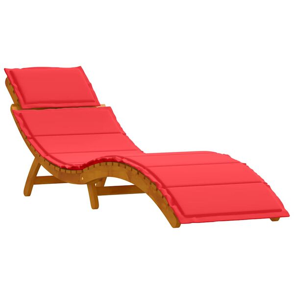 vidaXL Transat avec coussin 2 pcs Rouge Bois d'Acacia Massif