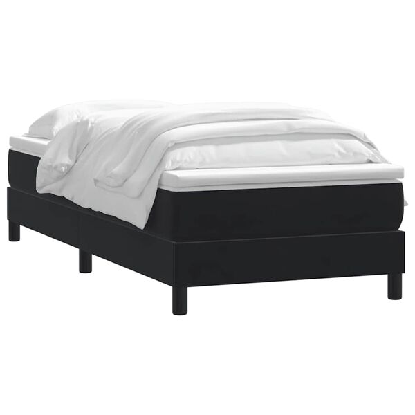vidaXL Sommier &agrave; lattes de lit avec matelas noir 100x210 cm velours
