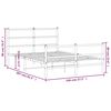vidaXL Cadre de lit m&eacute;tal sans matelas et pied de lit blanc 140x200 cm