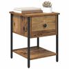 vidaXL Table de chevet avec tiroir 2 pcs Bois ancien 34 x 35,5 x 45 cm