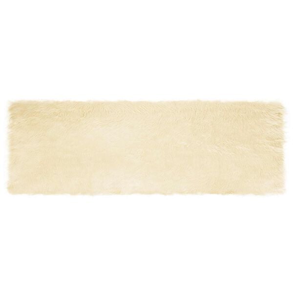 vidaXL Tapis en fausse Tafalla Cr&egrave;me 80 x 250 cm Polyester