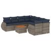vidaXL Ensemble de canap&eacute; de jardin 9 pcs avec coussins gris r&eacute;sine tress&eacute;e