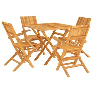 vidaXL Ensemble &agrave; manger de jardin 5 pcs Bois de teck massif