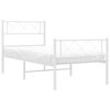 vidaXL Cadre de lit métal sans matelas avec pied de lit blanc 80x200cm