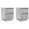 vidaXL Tables de chevet avec lumi&egrave;res LED 2 pcs gris b&eacute;ton 38x34x50 cm