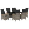vidaXL Ensemble de salle &agrave; manger pour jardin 7 pc Gris polyrotin