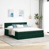 VidaXL Cadre de lit ottoman avec matelas vert fonc&eacute; 180x200 cm velours